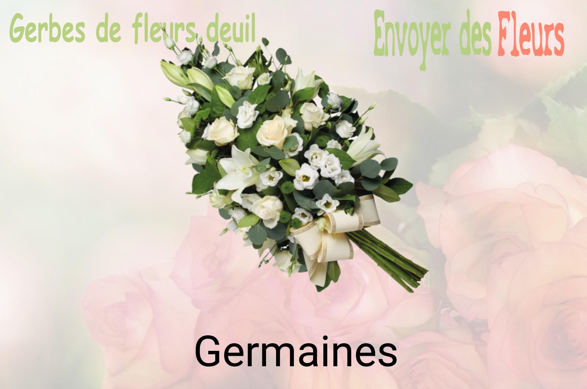 Gerbe de fleurs de deuil livrée à Germaines
